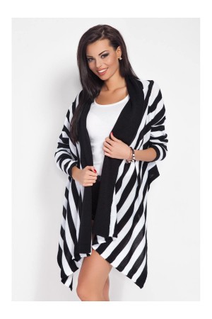 Cardigan de dama asimetric in doua culori